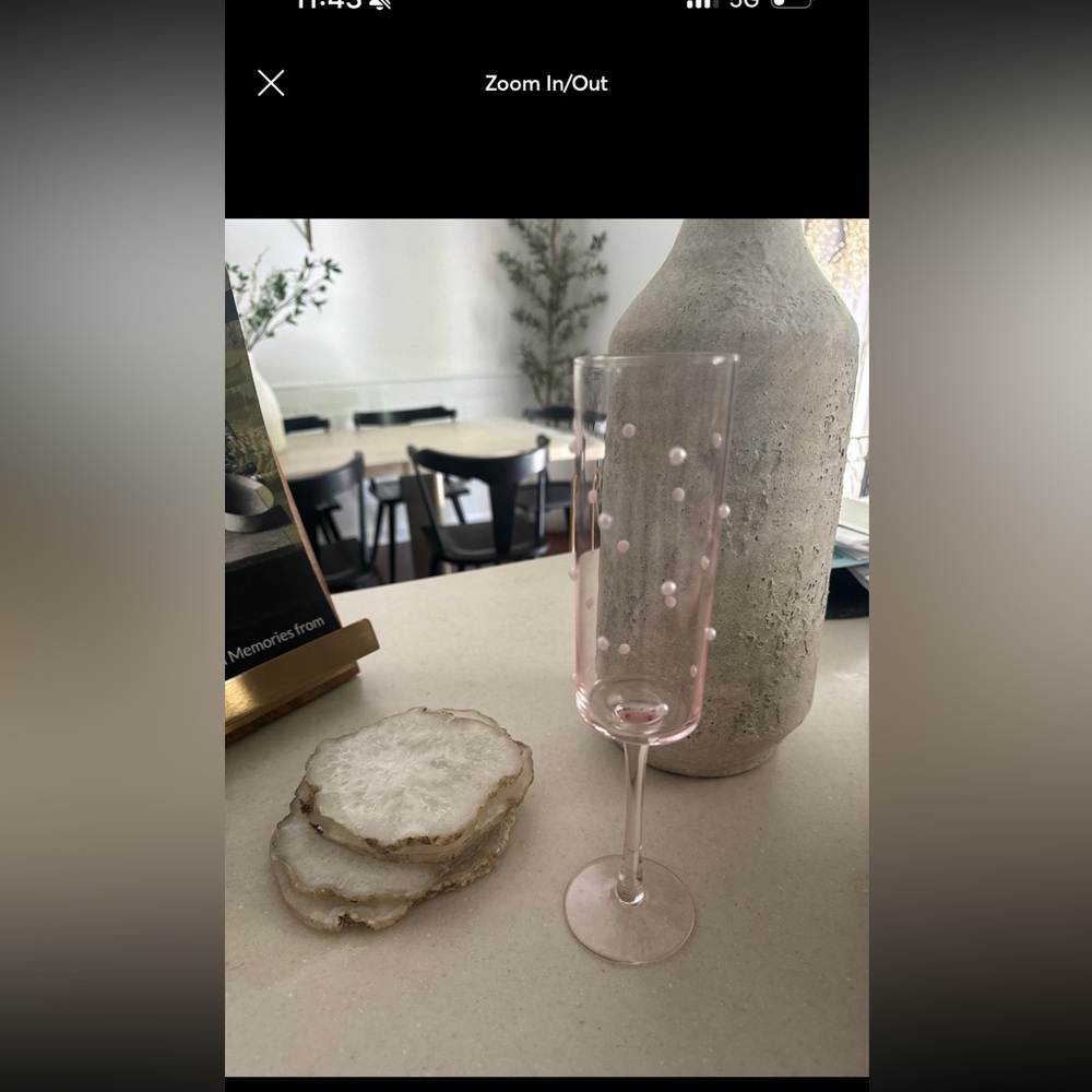4 pink and beaded champagne glasses